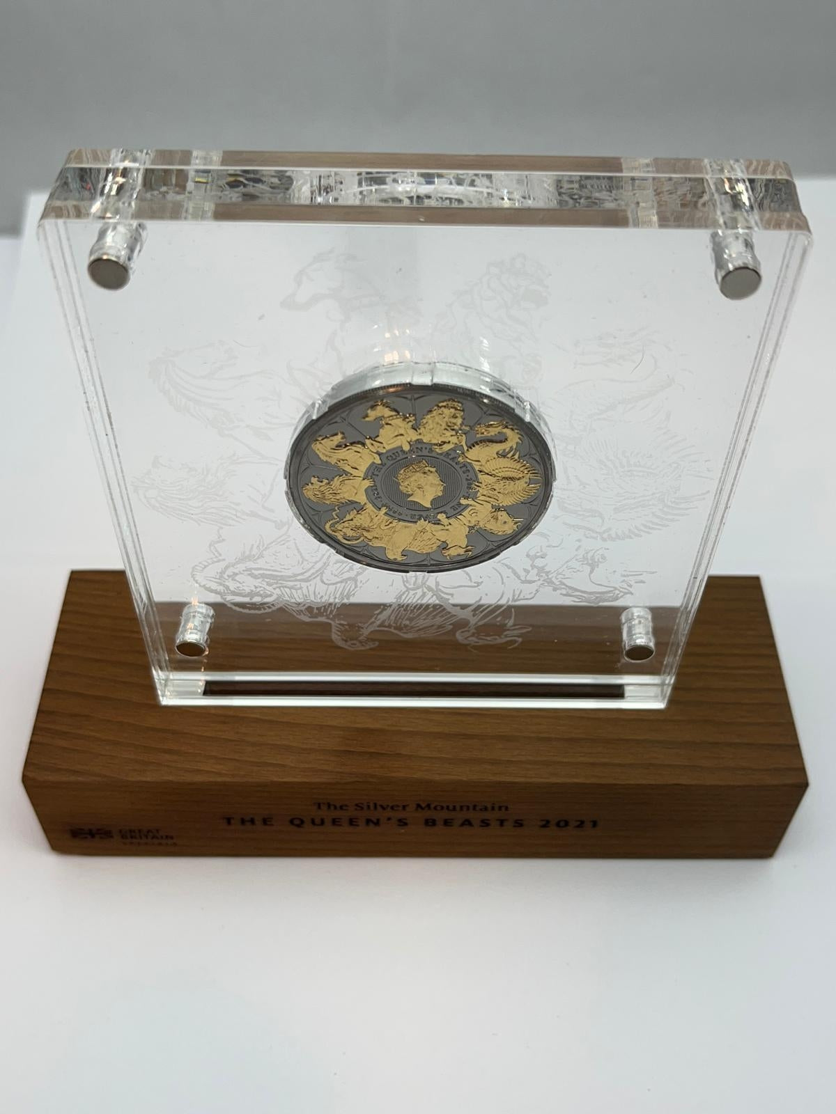 Komplett samling – Queen’s Beasts 11 x 1 oz silver, förgyllda med 24 K guld