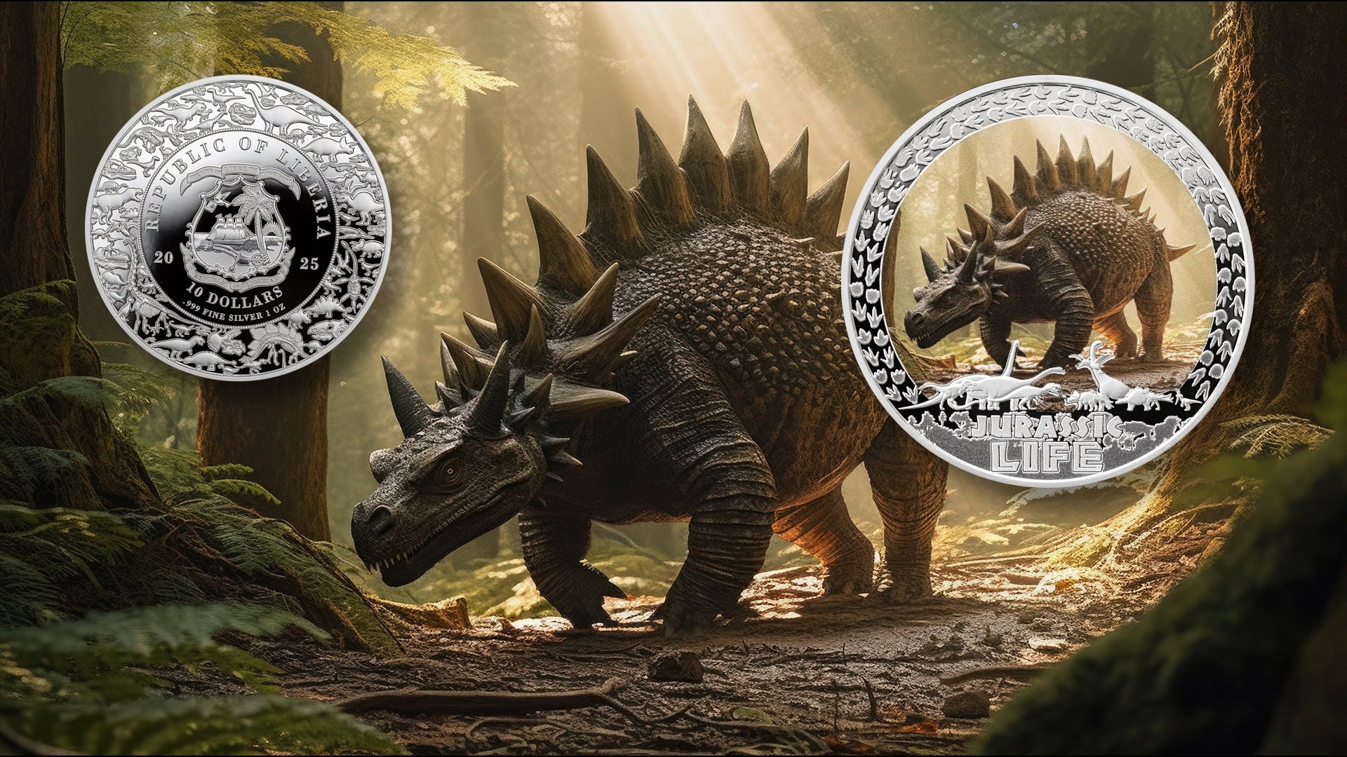 Liberia – Jurassic Life - Stegosaurus