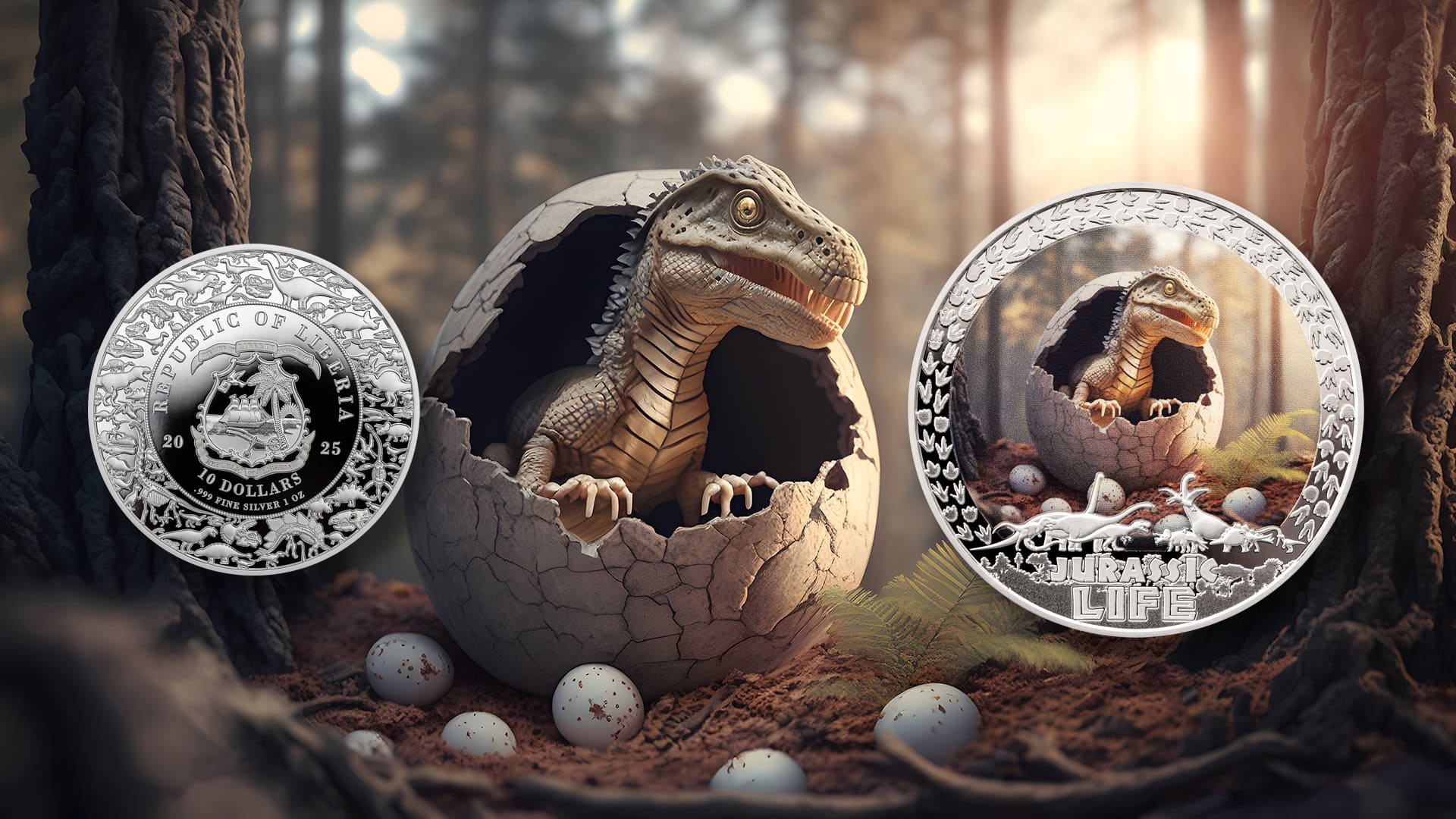 Liberia – Jurassic Life - T-Rex Hatching