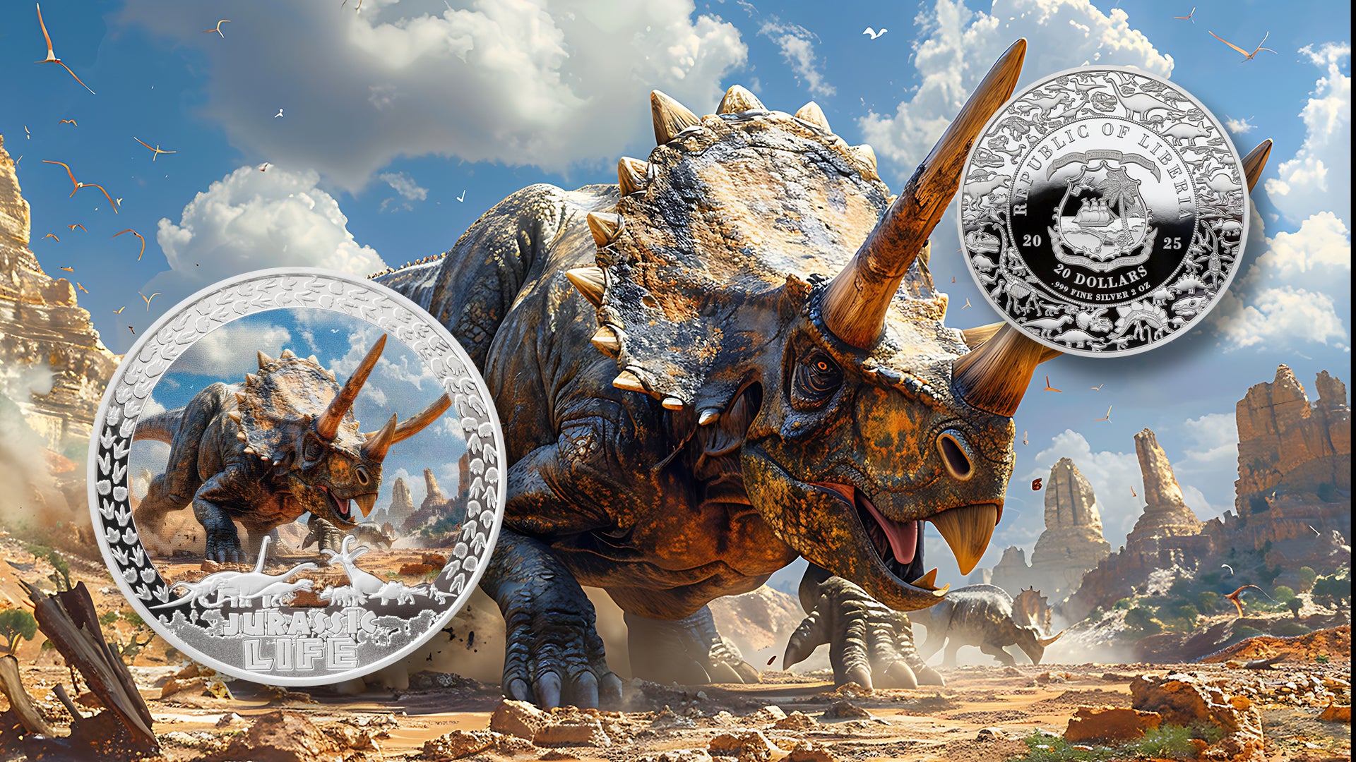 Liberia – Jurassic Life - Triceratops