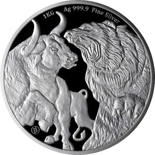 Chad - Bull & Bear Silver Coin BU (In Capsule) - 2023 - 1 kg