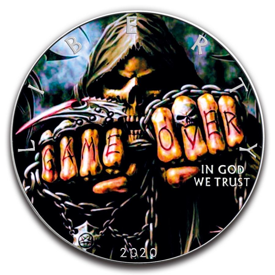 America - Silver Eagle Game Over Colorized Coin - 1 oz