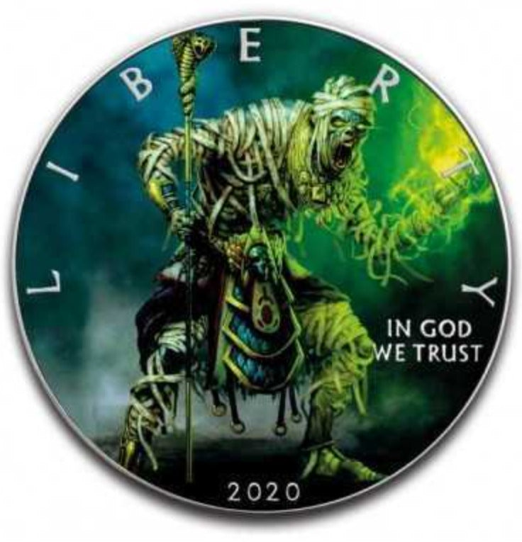 America - Silver Eagle Green Mummy Colorized Coin - 1 oz
