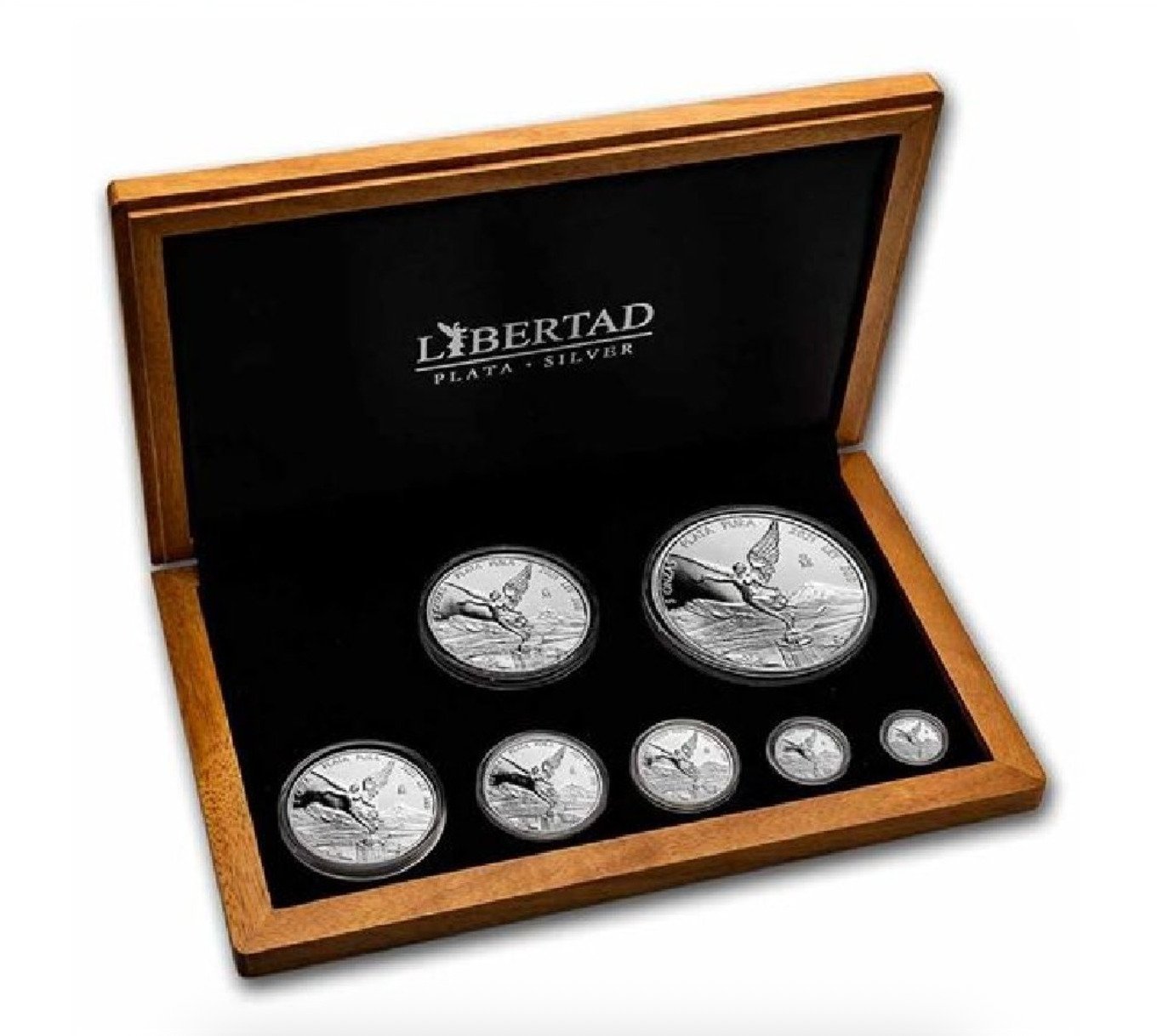 Mexico – Libertad Magnificent 7-coin Proof Set in Wooden Box - 8.9