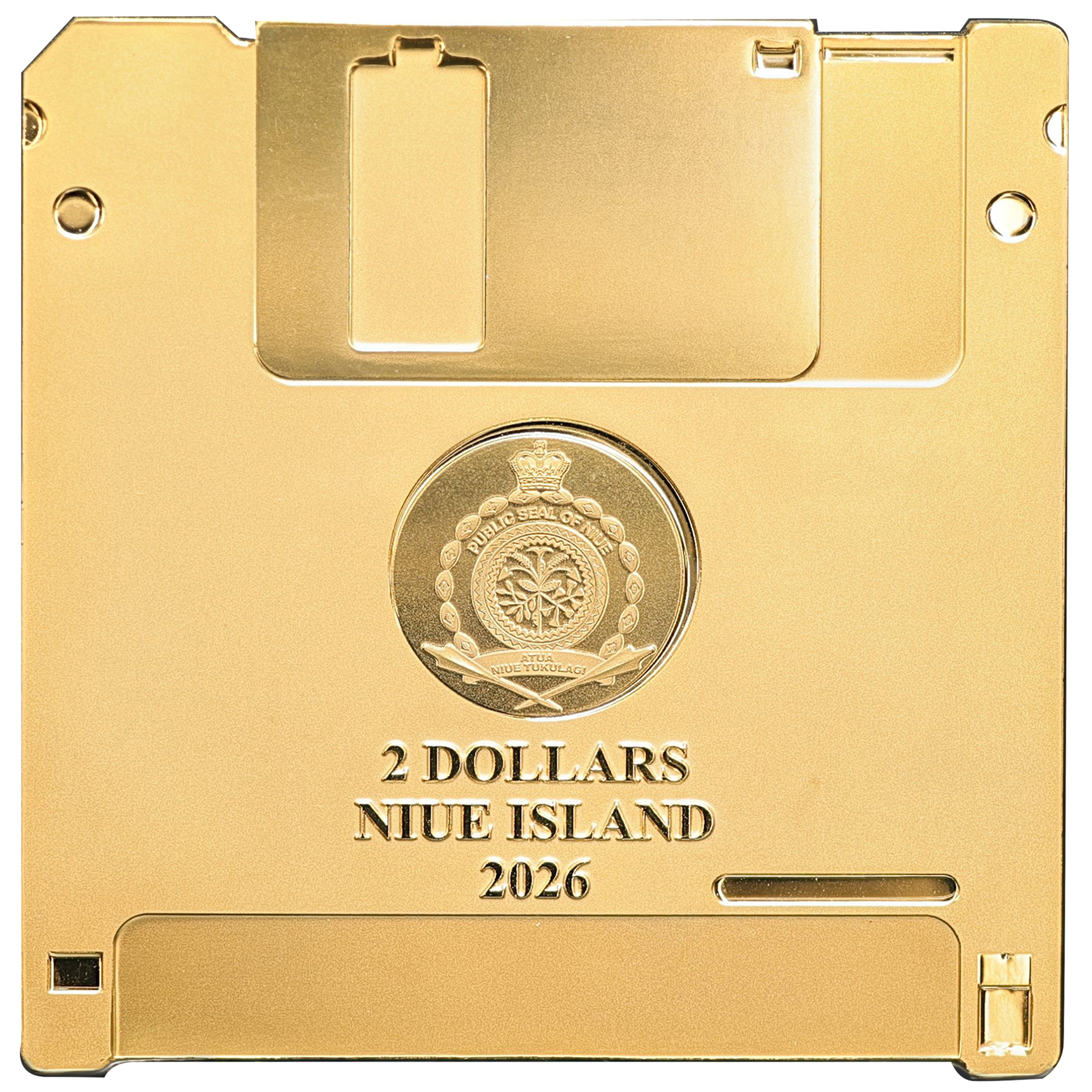Niue – Floppy Disk Gilded - TechStalgic
