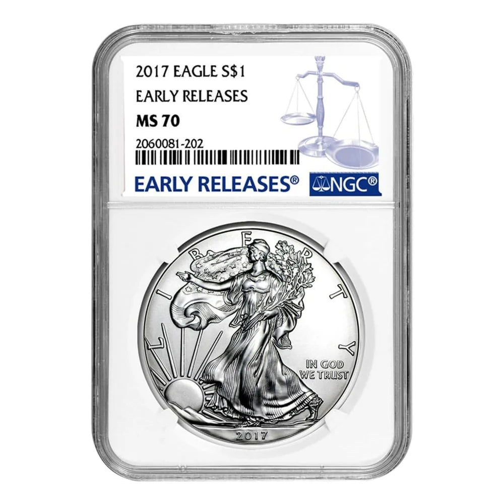 Flawless 2017 American Silver Eagle MS70 | Opulence by LKL