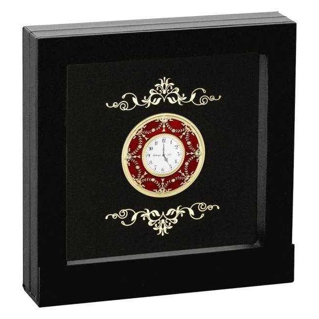 Niue - Fabergé Red Table Clock 24k Gold Gilded Proof Silver Coin - 1 oz