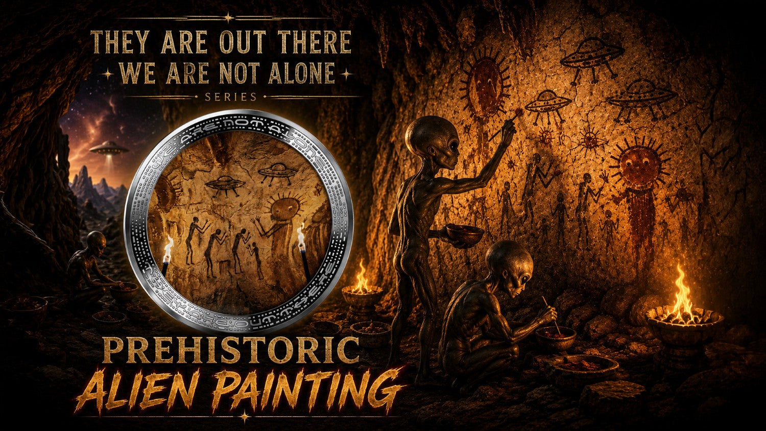 Cameroon - We are not alone – Prehistoric Alien Painting