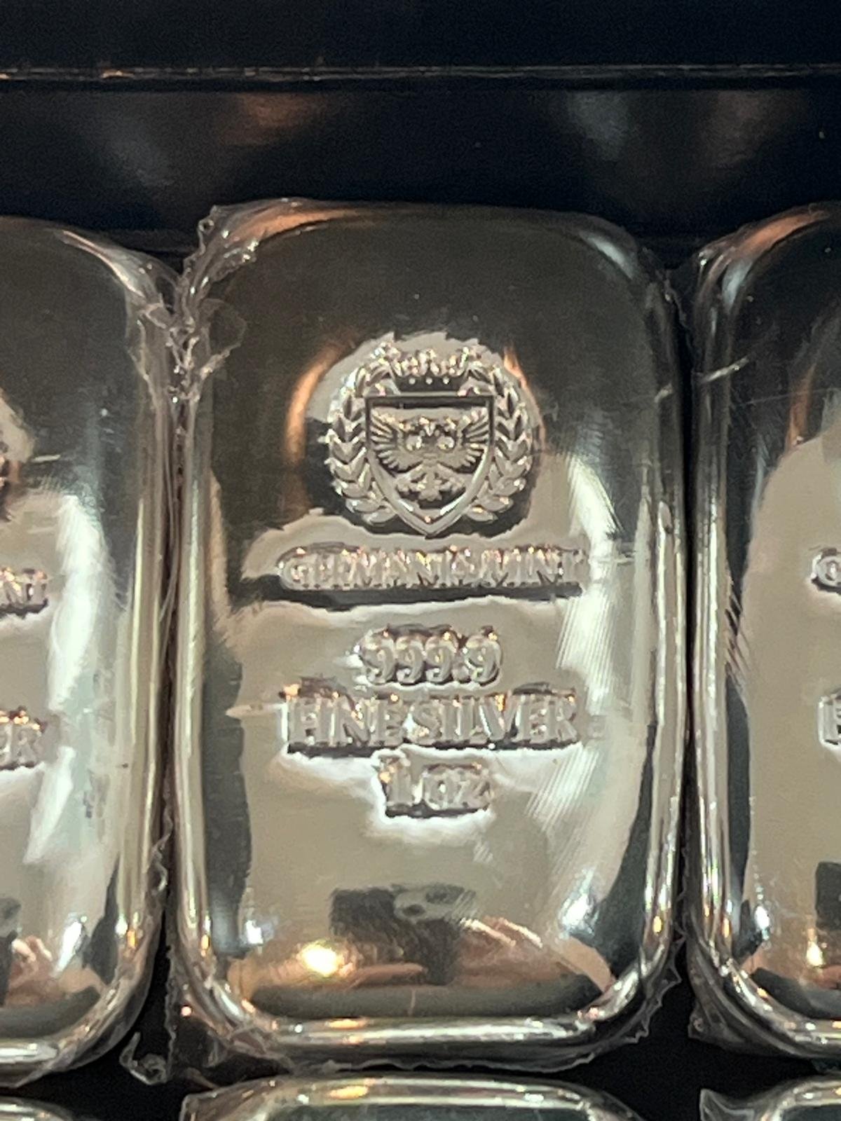20 x 1 oz - Germania Mint 999 Fine Silver Poured Bullion Bar