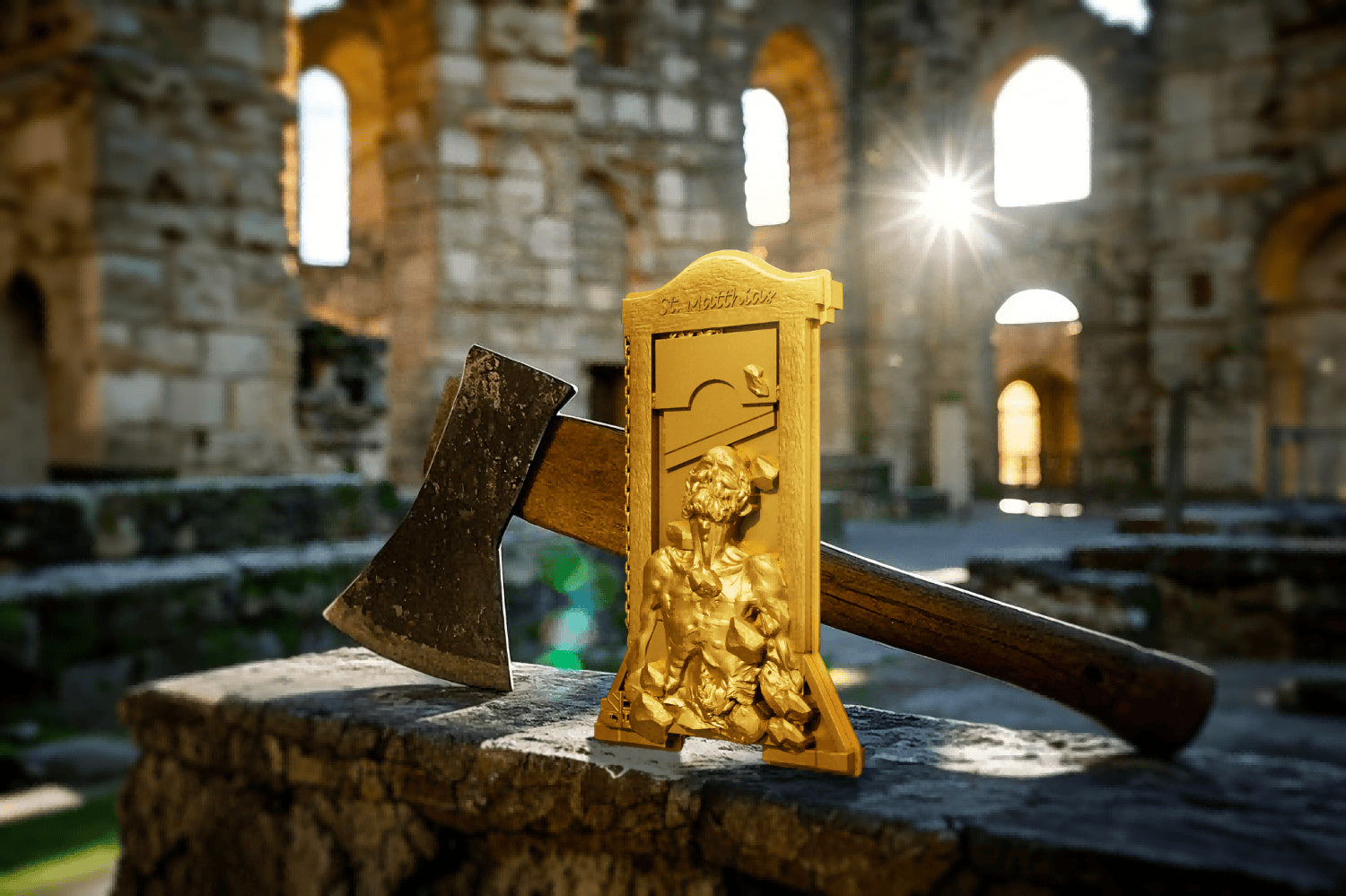 Cameroon - Saint Matthias 12 Apostle Series GILDED - 2 oz