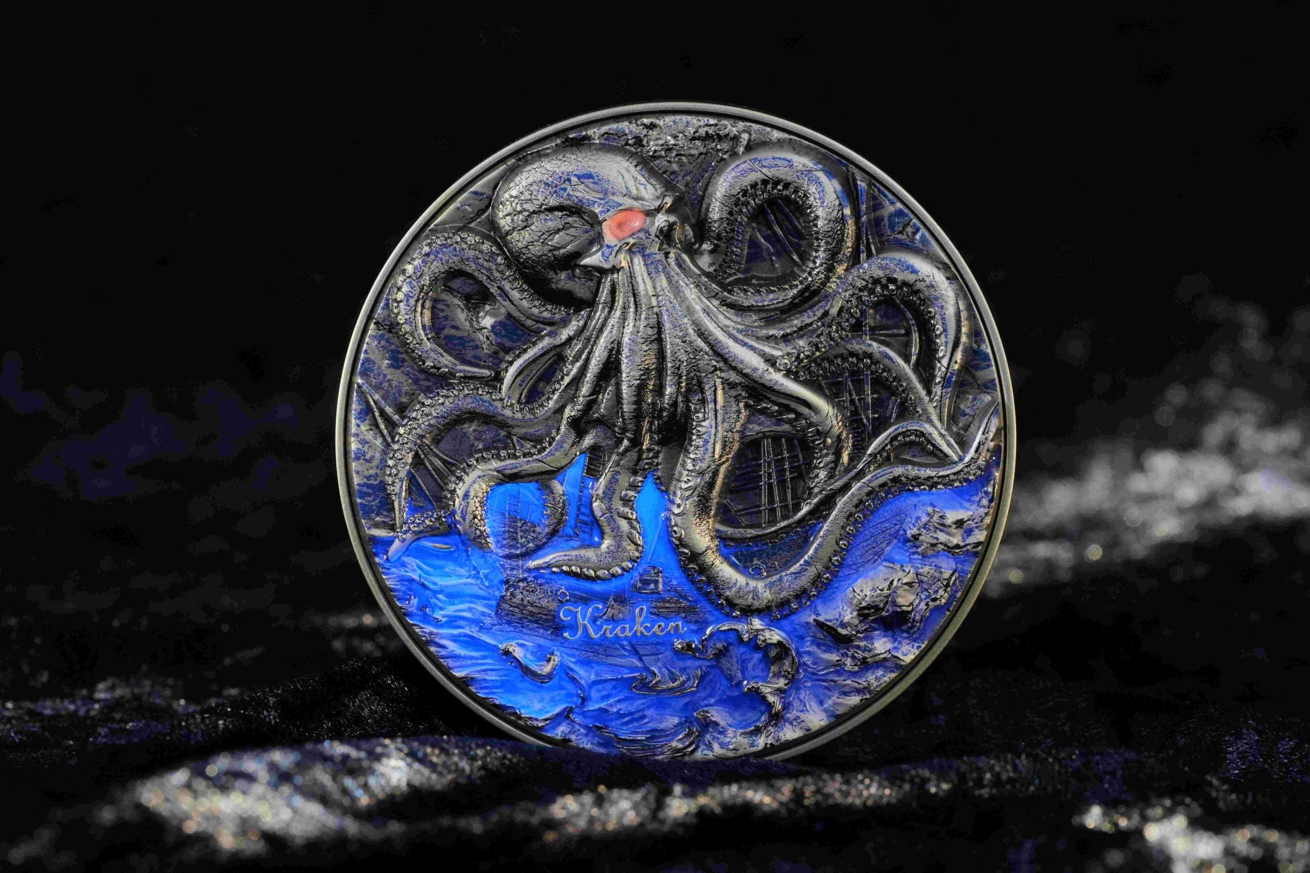 Cameroon - Kraken Bi-Metal - 2 oz silver & 11,5 oz Copper