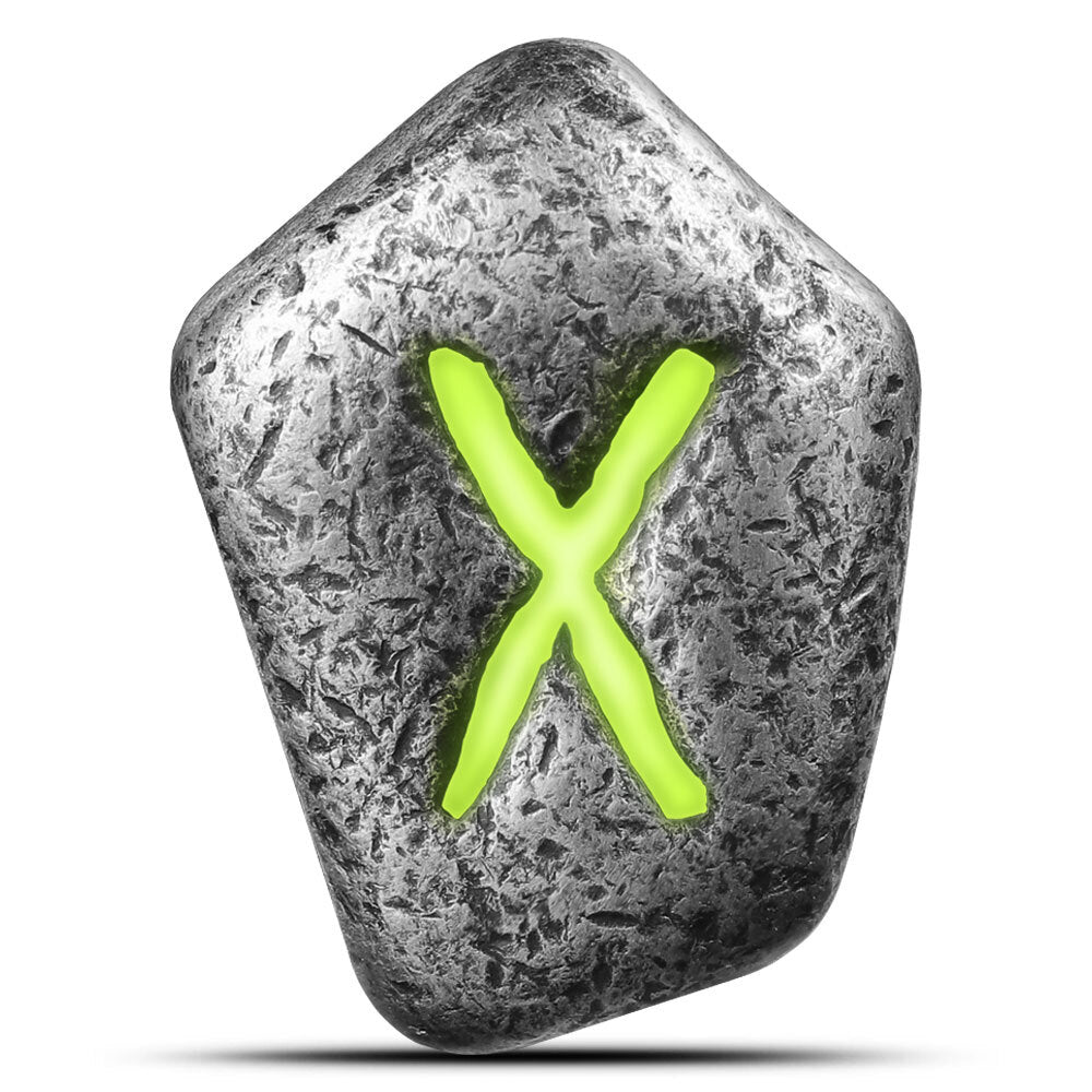 2024 Germania Runes - Gebo 1oz Silver Ennobled Cast Bar