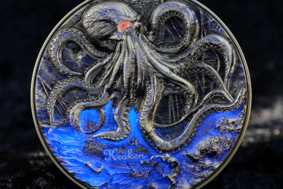 Cameroon - Kraken Bi-Metal - 2 oz silver & 11,5 oz Copper