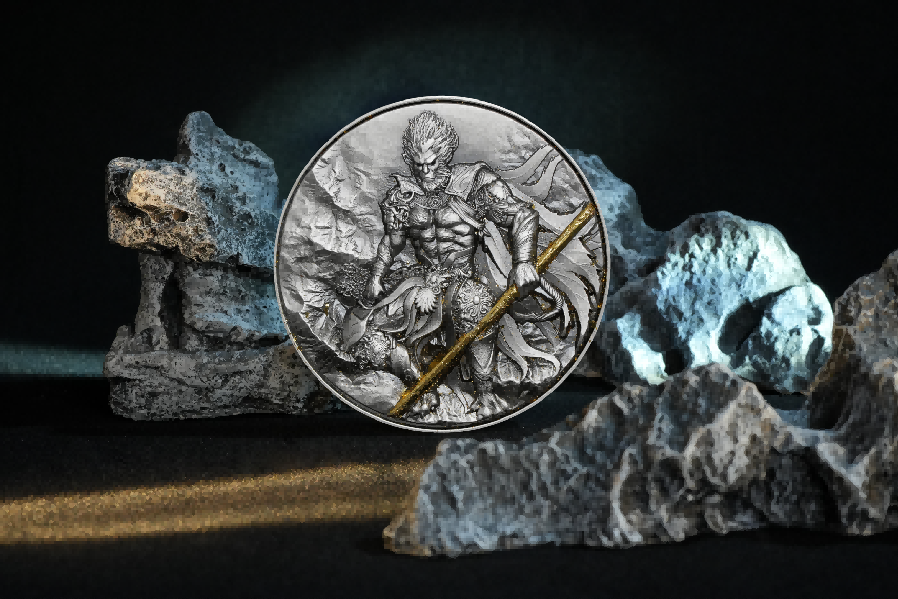 Cameroon - Monkey King Wukong Bi-Metal - 2 oz silver & 11,5 oz Copper