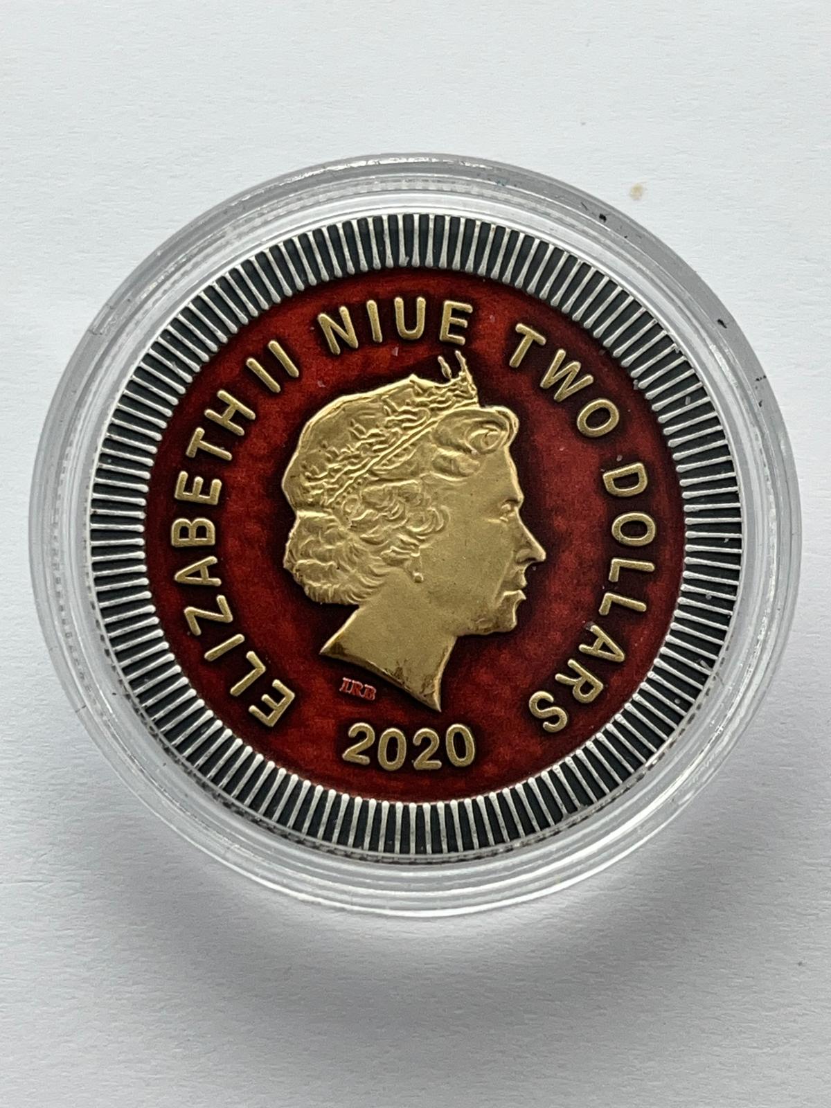 Athenian Owl Red background Black Eyes - 1 oz