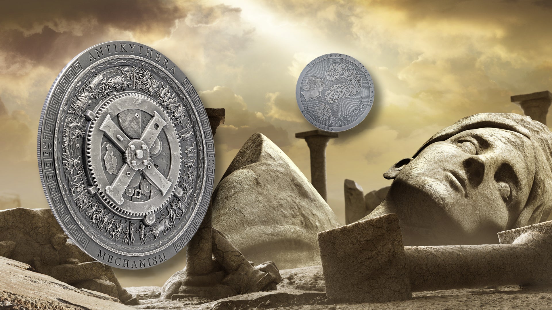 Cook Islands - Antikythera Mechanism Antiqued – Archeology & Symbolism - 3 oz