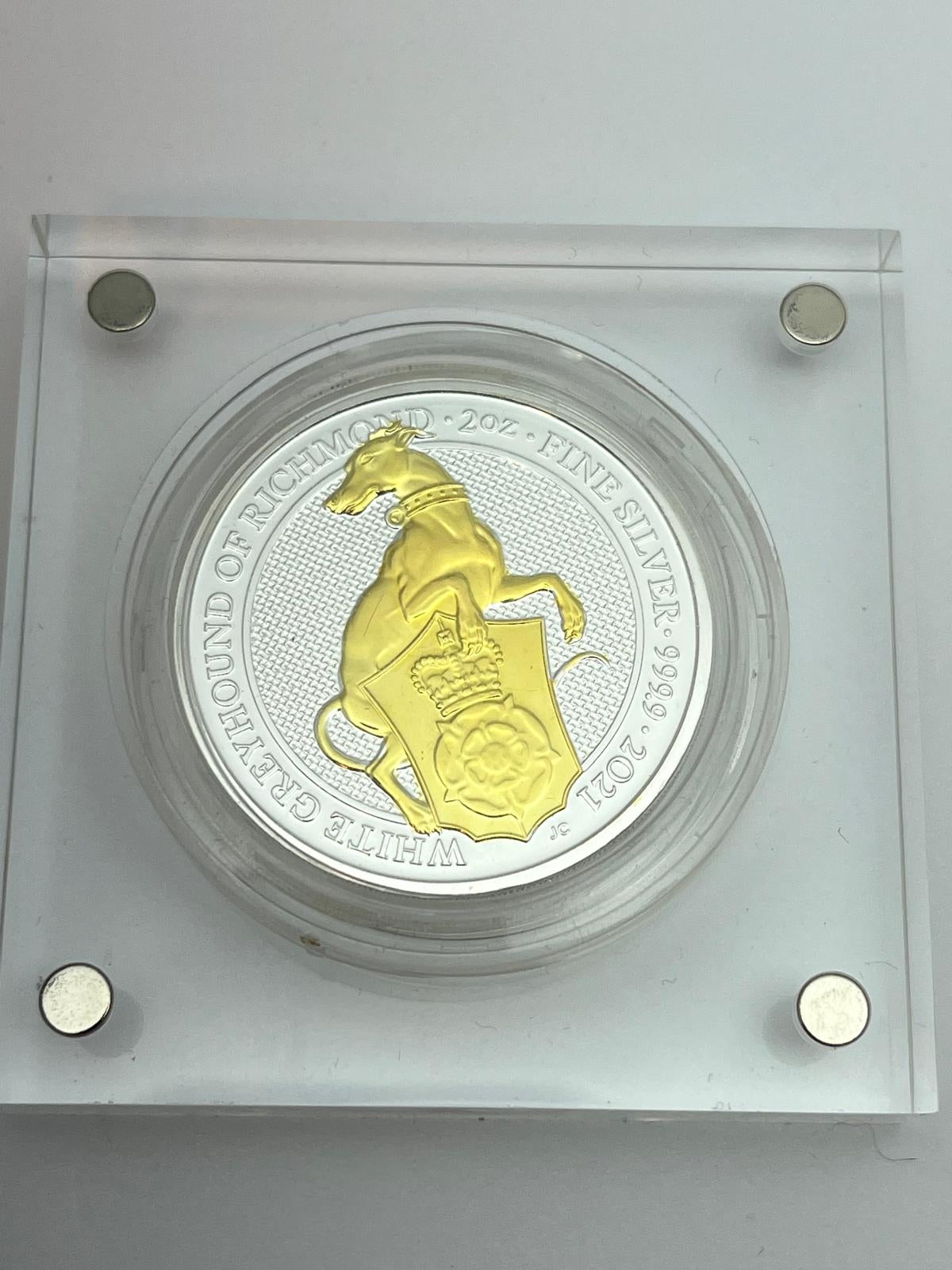 Komplett samling – Queen’s Beasts 11 x 1 oz silver, förgyllda med 24 K guld