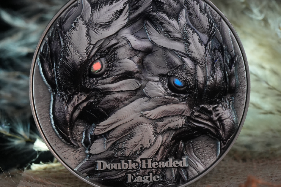 Cameroon - Double Headed Eagle Bi-Metal - 2 oz silver & 11,5 oz Copper