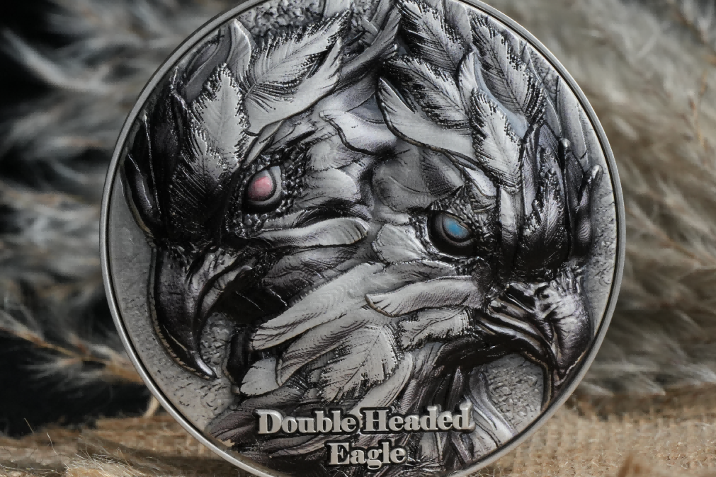 Cameroon - Double Headed Eagle Bi-Metal - 2 oz silver & 11,5 oz Copper