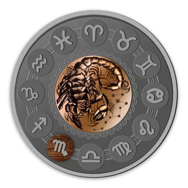 Scorpio - Zodiac Signs - Antique Finish 1 oz