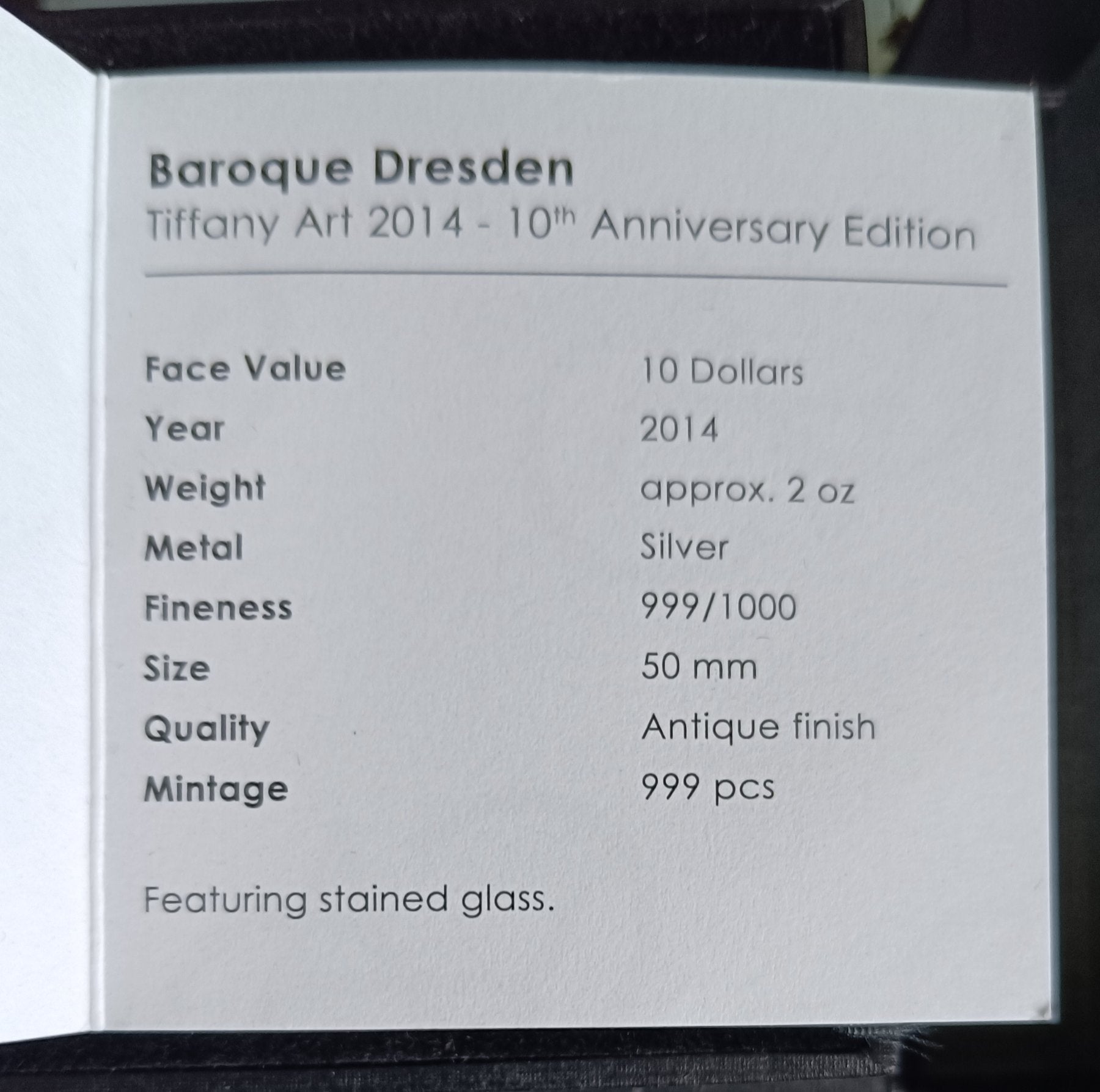 Tiffany Art - Baroque Dresden Anniversary Edition 2 oz