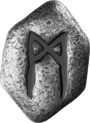 Germania Runes - Mannaz Silver Ennobled Cast Bar - 1 oz