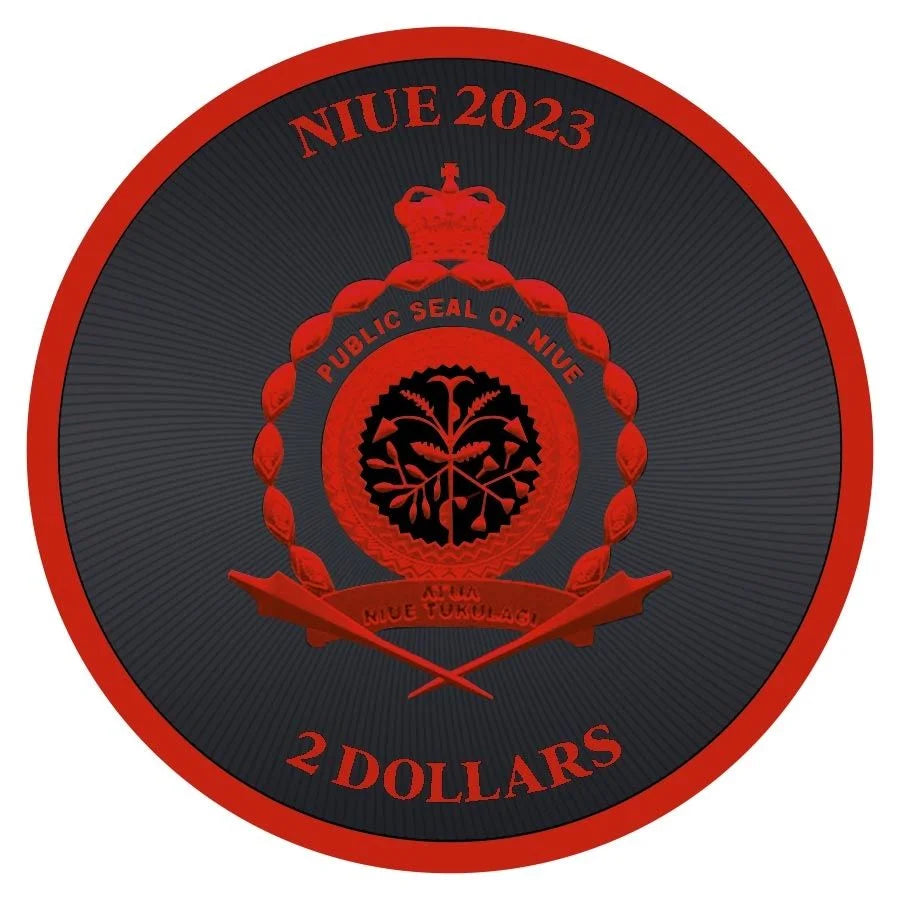 Niue - Lucky Clover Black Platinum Cyber Red