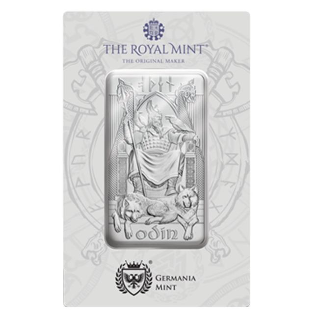 The Royal Mint and Germania Mint Norse Gods – Odin Fine Silver Bar (In Assay) 1 oz