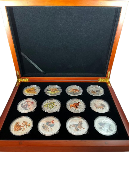 12 x 1 oz - Lunar Series II Colored Complete 2008-2019