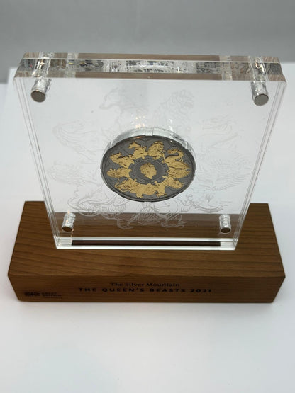 Komplett samling – Queen’s Beasts 11 x 1 oz silver, förgyllda med 24 K guld