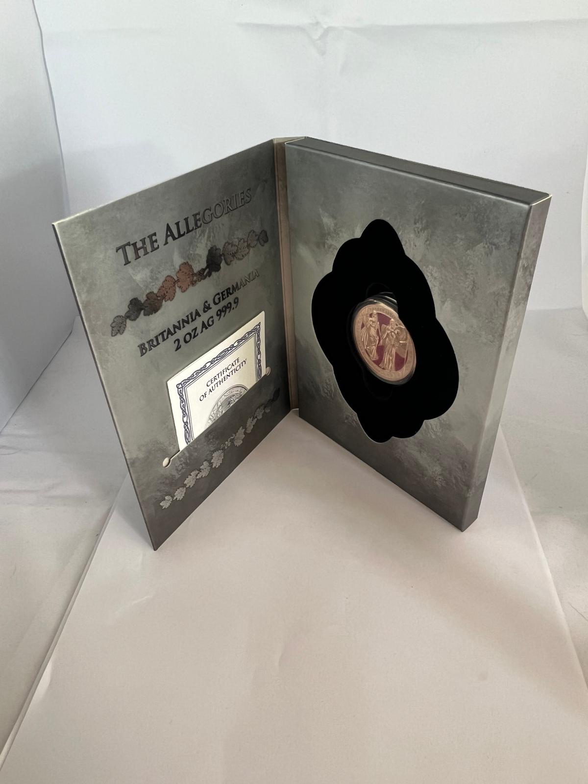 The Allegories Britannia &amp; Germania Red Gold Gilded 2 oz