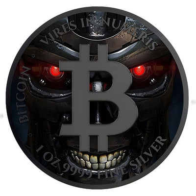 Niue - Bitcoin AI Cyborg Black Platinum Colorized Silver Coin