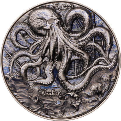 Cameroon - Kraken Bi-Metal - 2 oz silver & 11,5 oz Copper
