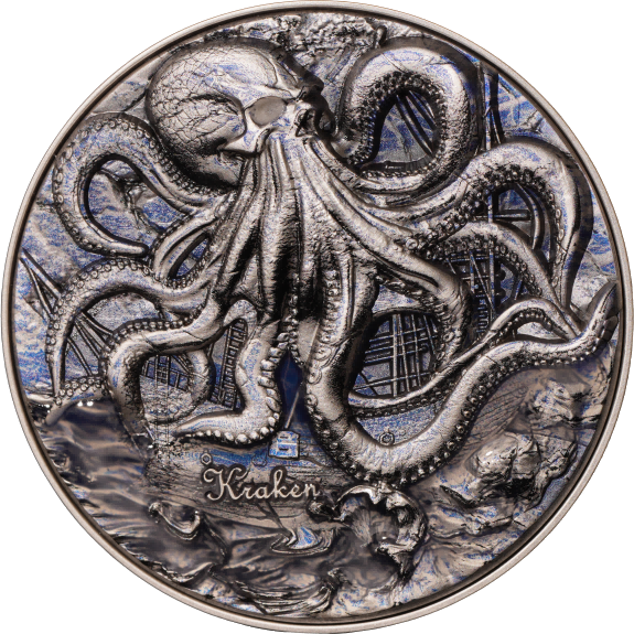 Cameroon - Kraken Bi-Metal - 2 oz silver & 11,5 oz Copper