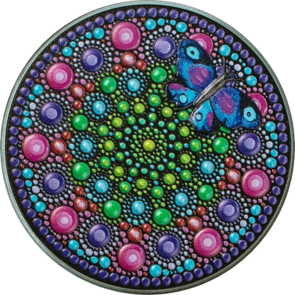 Flower with Butterfly - Dot Art 3 oz