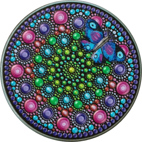 Flower with Butterfly - Dot Art 3 oz
