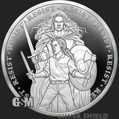US - Silver Shield MicroMintage World war meme  #155 Resist  - 1 oz