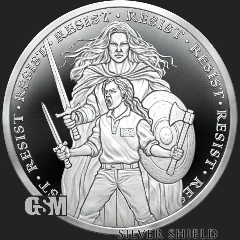 US - Silver Shield MicroMintage World war meme  #155 Resist  - 1 oz