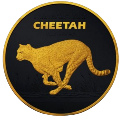 Australia - Silver Zoo Cheetah Black Platinum 24k Gold - 1 oz