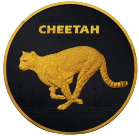 Australia - Silver Zoo Cheetah Black Platinum 24k Gold - 1 oz