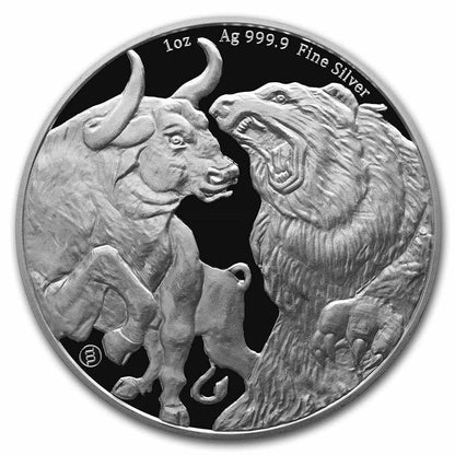 2022 - 1 oz - Tokelau Silver Bull & Bear Coin