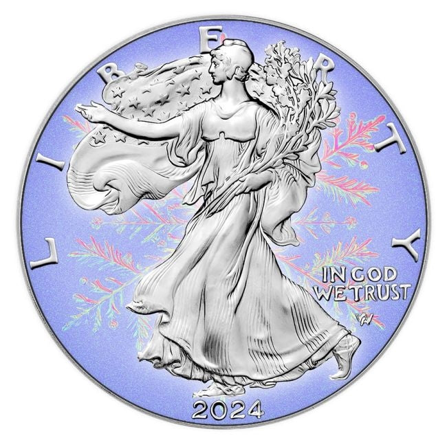 USA - Silver Eagle Holographic Snowflake Colorized Coin - 1 oz