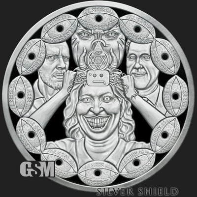 US - Silver Shield All Sees All Proof - Silver Shield "In-Hand " All Seeing Eye - 1 oz