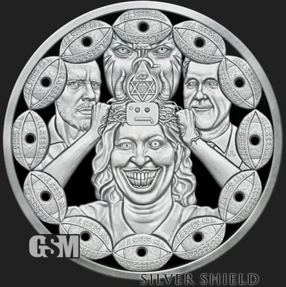 US - Silver Shield All Sees All Proof - Silver Shield "In-Hand " All Seeing Eye  - 1 oz