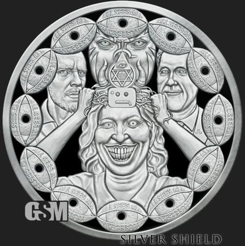 US - Silver Shield All Sees All Proof - Silver Shield "In-Hand " All Seeing Eye - 1 oz