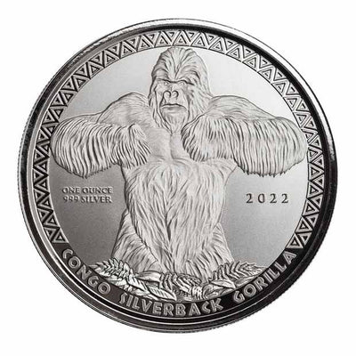 2022 - 1 oz - Congo Silverback Gorilla Silver Coin