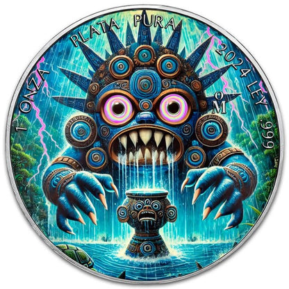Mexico - Libertad Tlaloc Colorized Silver Coin - 1 oz