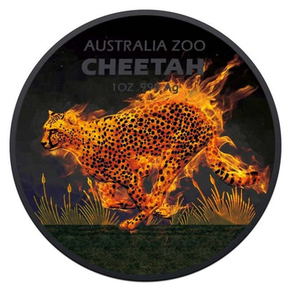 Australia - Silver Zoo Burning Cheetah Black Platinum Coin - 1 oz