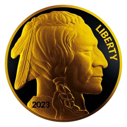 Amerika - Silver Buffalo Round Black Platin 24k Gold vergoldete Münze - 1 oz