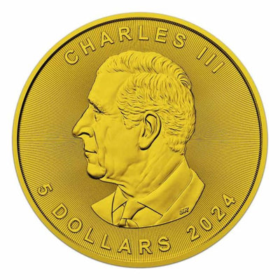 Canada - Maple Leaf Canada Flag 24k Gold Gilded Colorized Silver Coin - 1 oz